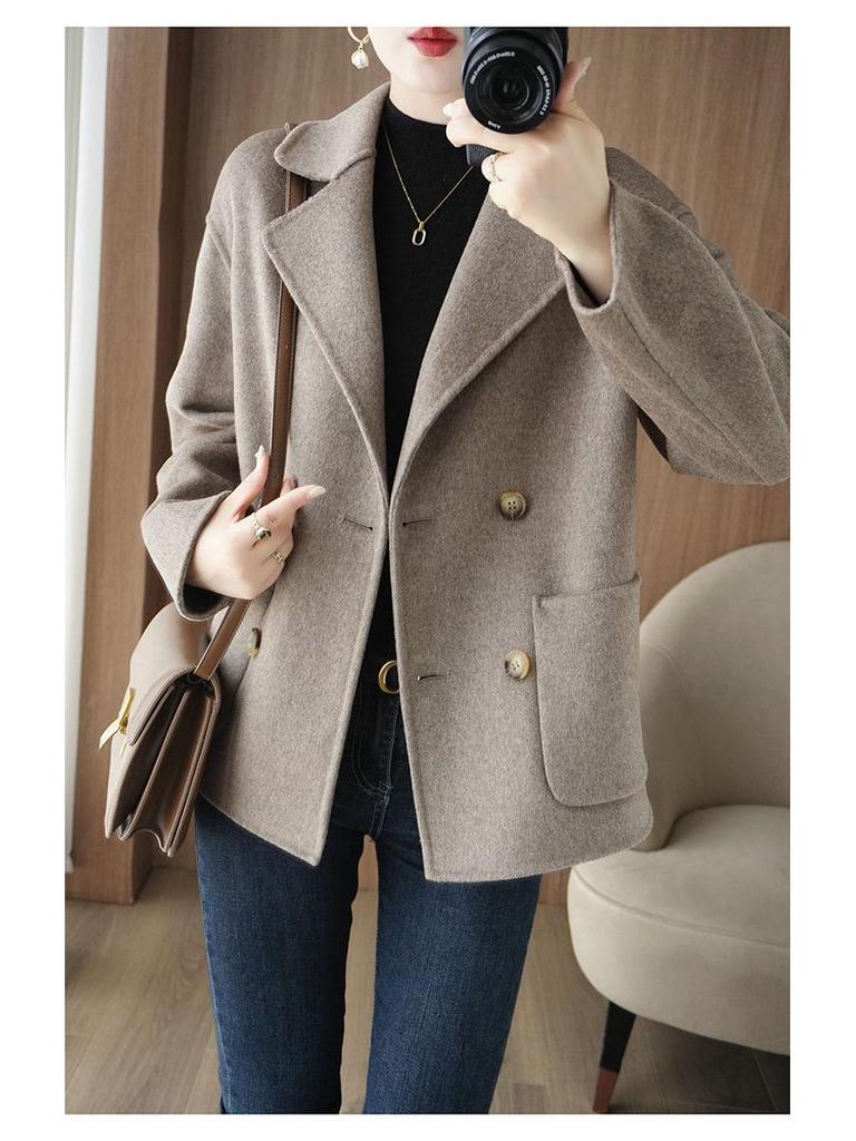 Petite Wool Double-Faced Short Coat - Loose, Chic Style
