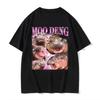 Niedliches Moo Deng Baby Nilpferd Lustiges Meme T-Shirts Damen Lässig Kurzarm T-Shirt Vintage Hip Hop Streetwear T-Shirt Oberteile