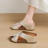 Zomerse BuitenKleding voor Dames: Instappers met Sleehak en Ronde Neus, Sandalen in Retrostijl