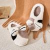 Cat Cute Cotton Slippers Winter Velvet Warm Home Use Non-slip Thick Bottom Outer Wear Couple Winter