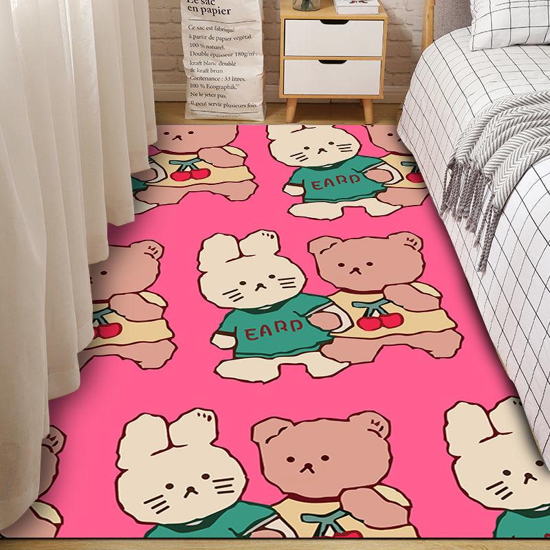 Roztomilý kreslený koberec dívka obývací pokoj koberec růžový koberec protiskluzová podlahová rohož obývací pokoj ložnice