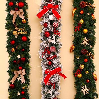 Cross-border Christmas Decoration: Falling Snow Door Hanging & Rattan Ornament for Shopping Mall Scene Layout