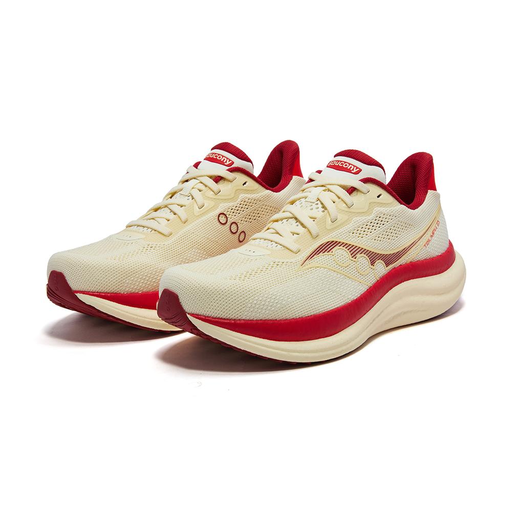 Saucony Triumph 23 Soft Comfortable Breathable Training Running Shoes Unisex running shoes Beige Red S31023-567