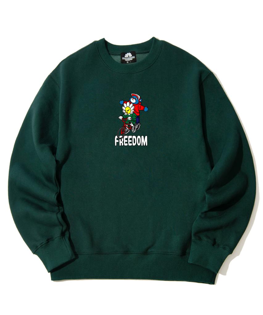 TRIPSHION Bicycle Duo Graphic Crewneck - Green