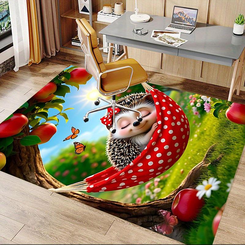1PC Hedgehog, Hammock Extra Large Non Slip Floor carpet, Office, family, bedroom, Studio Large Area Rug Indoor Rugs, Vibrant Colors