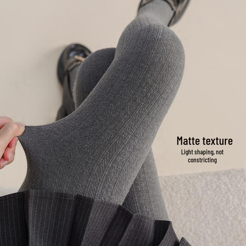 Dámské retro punčochové kalhoty s copánkovým vzorem a sametovým povrchem - Vysoký pas, zeštíhlující, japonský styl, univerzální sladké podzimní a zimní ponožky