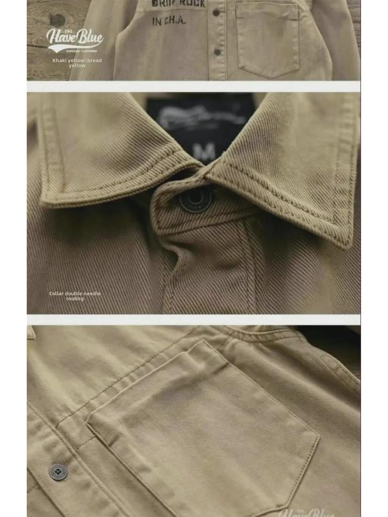 Men's Retro Loose American Soldier-Style Shirt Jacket, 2023 Casual Workwear for Spring and Autumn.