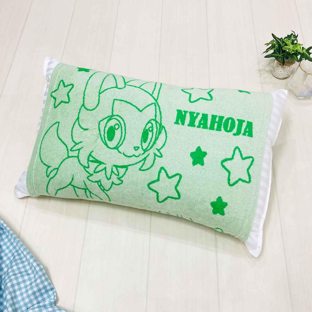 MORIPiLO Pokemon Terry Nyaoha Elástico 43x63cm 35x50cm Adequado para Pais e Fofo Pelúcia Pokemon Morishita Travesseiro Fronha de Travesseiro, Tecido, (Pelo Macio,