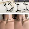 Fashionable Round Bead Neck Chain Beautiful Steel Beaded Chain Necklace Intricate Bowknot Pattern Collarbone Chain