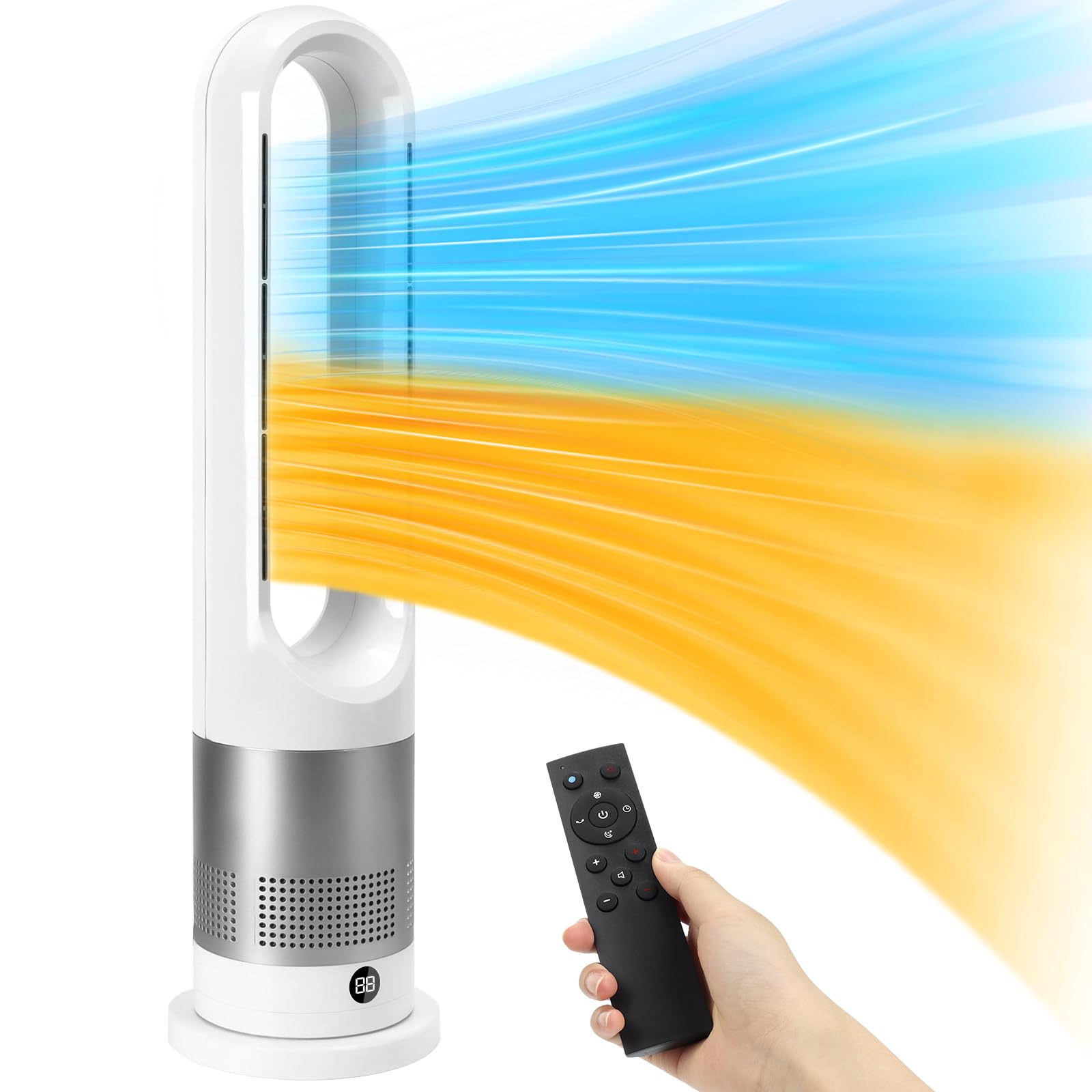 

GHDVOP Ceramic heater without fan for both cooling and tower fan bladeless hot air for both cooling and hot air airflow automatic 9H electric energy