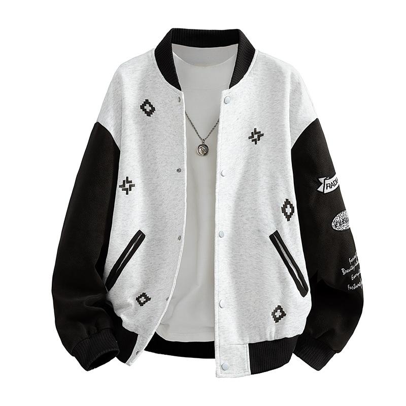 Men Women Letter Graphic College Style Coat Y2k Streetwear Varsity Jacket Long Sleeve Spring Autumn Baseball Jacket