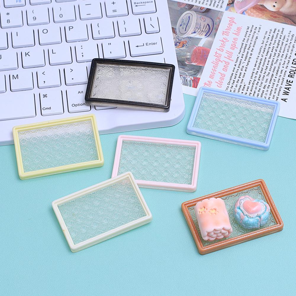 Handmade Transparent Square Carved Plate for DIY Resin Jewelry and Toy Accessories