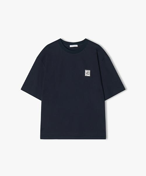 River Classy [25Ss] Llm42512 Navy Rendezvous Wave Artwork Half T-Shirt 105