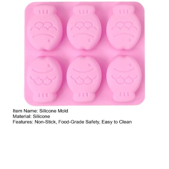 Cartoon Fish Shape Silicone Mold Cake Chocolate Tray for Fondant Mousse Soap Candle Reusable Flexible Baking Mold