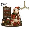 Indoor Outdoor Christmas Sign Wooden Table Sign 2D Flat Santa Claus/Snowman Reading Desktop Ornament Decorative Signage with Stand Holiday Tabletop