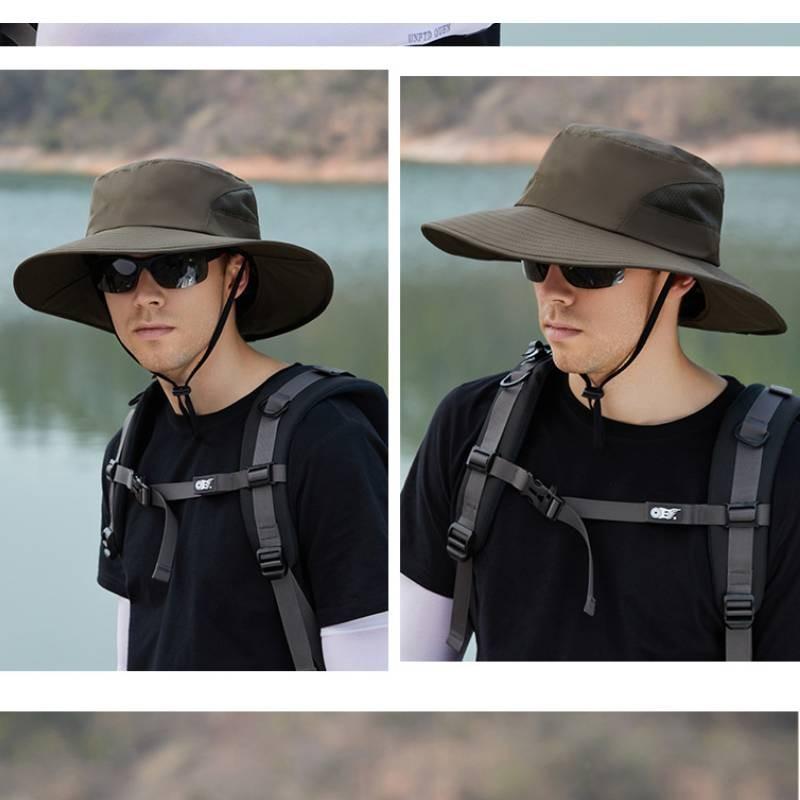 Summer Fisherman Hat With Large Brim For Outdoor Sun Protection And Neck Guard