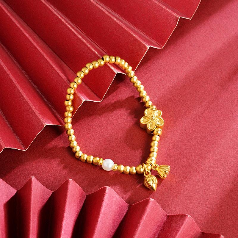 Beaded Peach Blossom Lotus Bracelet Versatile Women s Luxurious Bracelet Bracelet 17CM