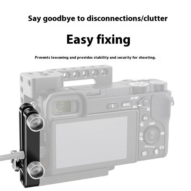 Universal Aluminum Alloy 4-8mm Wire Cable Clamp for DSLR Camera Rigs Secures Loose Connection 1/4 Screw Port