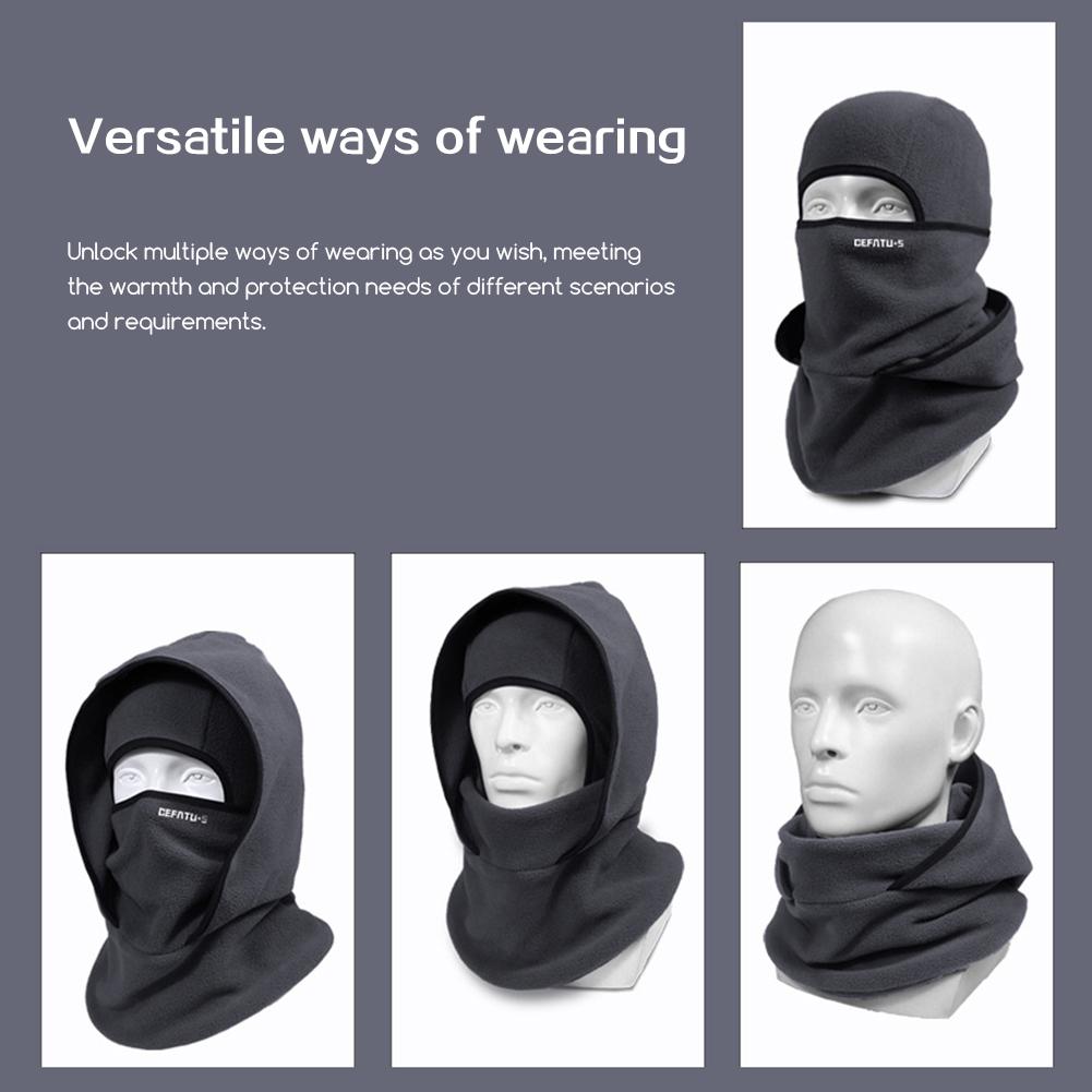 3 In 1 Winter Thermal Fleece Balaclava Ski Mask Cold Weather Neck Gaiter Hat Full Coverage Windproof Thermal Outdoor Sports