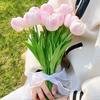Real Touch Artificial Tulip Flower 13.7" PU Faux Tulips Lifelike Fake Tulip with Long Stem for Wedding Home Table Centerpiece Spring Garden Decor