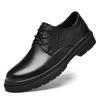 Outdoor Safety Tooling Shoes Genuine Leather Office Shoes Handmade Casual Oxford Shoes Lace Up Thick Bottom Wear-resisting Flats