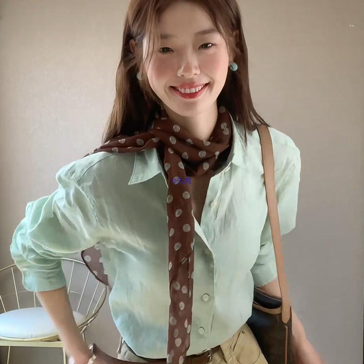 Korean Polka Dot Silk Scarf Ribbon for Women - 2025 Neck Tie Neckerchief