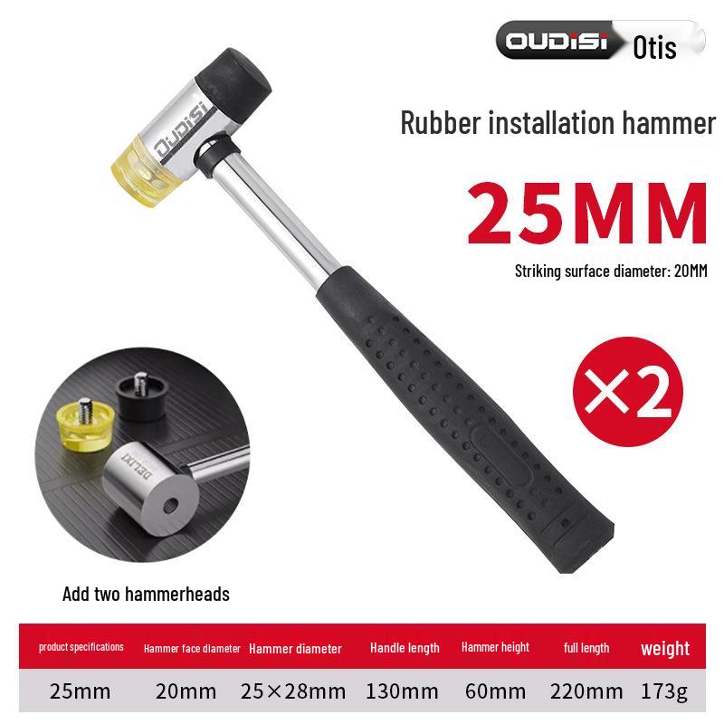 Rubber Hammer for Tile Installation: Multi-Functional Mallet with Large and Small Sizes for Tapping and Dyeing Tasks.