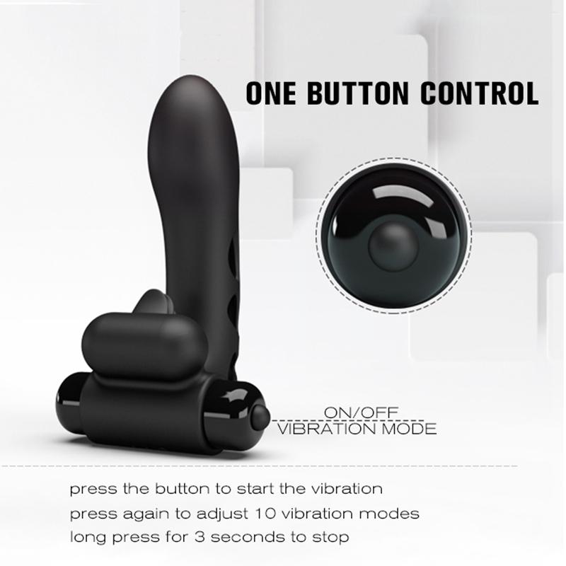 Silicone Finger Sleeve Vibrator For Women 10 Mode Vibrating G-spot Clitoris Anus Stimulator Adult Sex Toys Lover Couple Sex