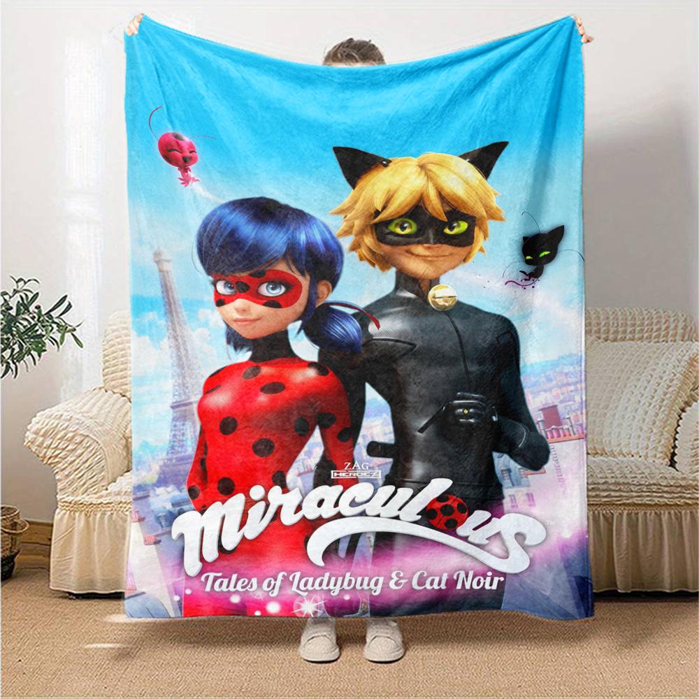 Miraculous Theme Printed Blanket - Perfect for Couch, Bed, Travel & Outdoor Use | Machine Washable, Cozy & Durable.