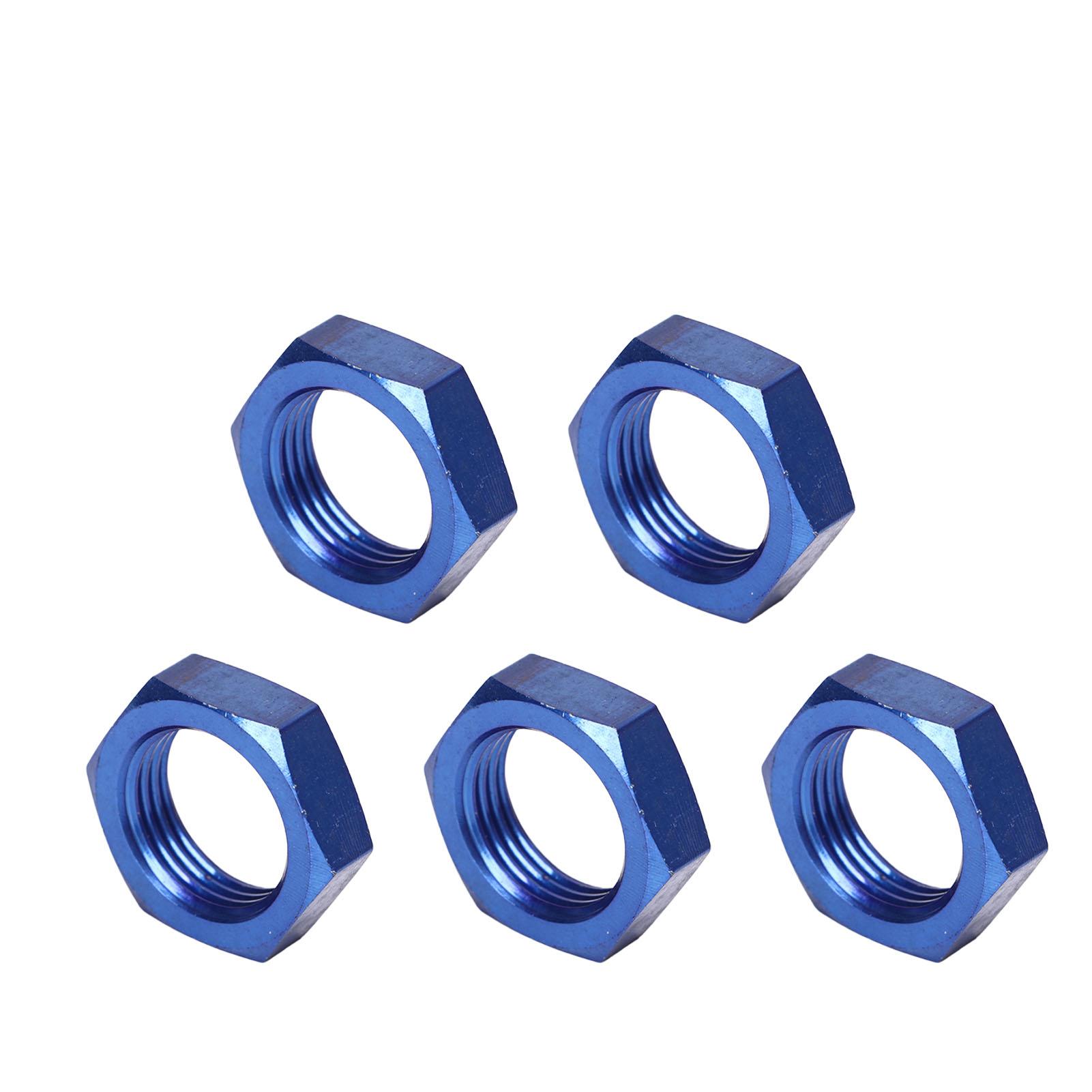 

5 шт. Гайка шестигранная стопорная с внутренней резьбой AN8, металл, синяя, замена для