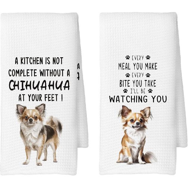 Long-Haired Dachshund Kitchen Towels Set of 2, Dog Gifts for Women, Dachshund Gifts, Dog Lover Mom Gift Tea Towels Kitchen Hand Towels 16x24 Inch for