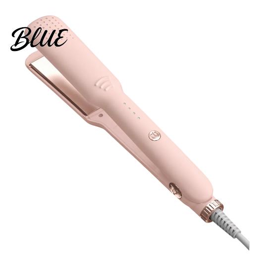 Multifunctional Hair Styling Machine 2 in 1 Straightener Curling Iron Negative Ionic Wide Plate Flat 4 Temp Settings Compact Tool for Dormitory 10s