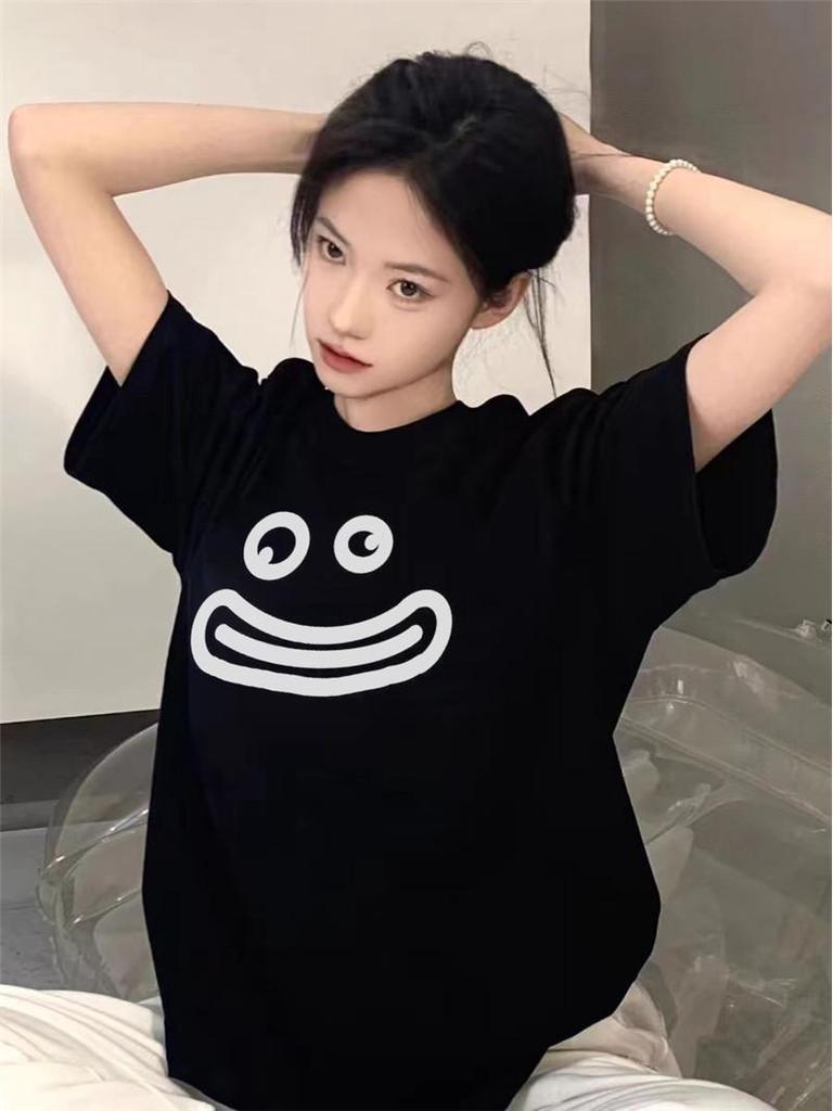 Women's 2025 Design Pure Cotton Loose-Fit Short-Sleeve T-Shirt - American High Street Style