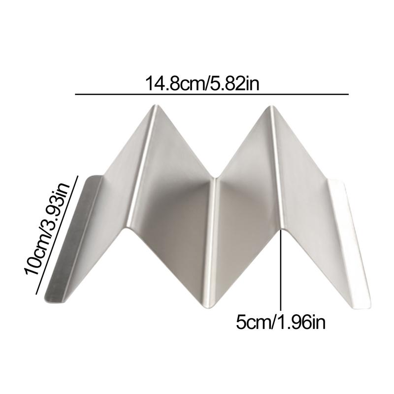 Taco Holder Stand Stainless Steel Tray W-Shaped Taco Holder Kitchen Dining Room Cafeteria Rustproof Taco Holder Space-Saving