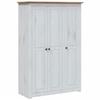 VidaXL Pin Garde-robe à 3 Portes Penderie Armoire de Rangement Stockage Armoire de Vêtements Chambre à Coucher Maison Blanc 282663