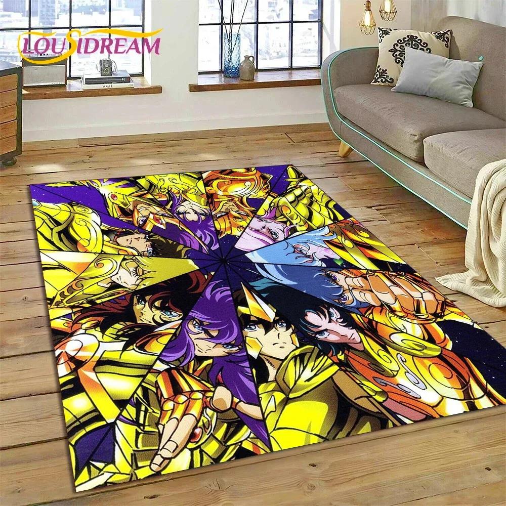 Cartoon Saint Seiya 3D Retro Anime Carpet Rug for Bedroom Living Room Home Sofa Decoration,Children Game Large Decor Floor Mat