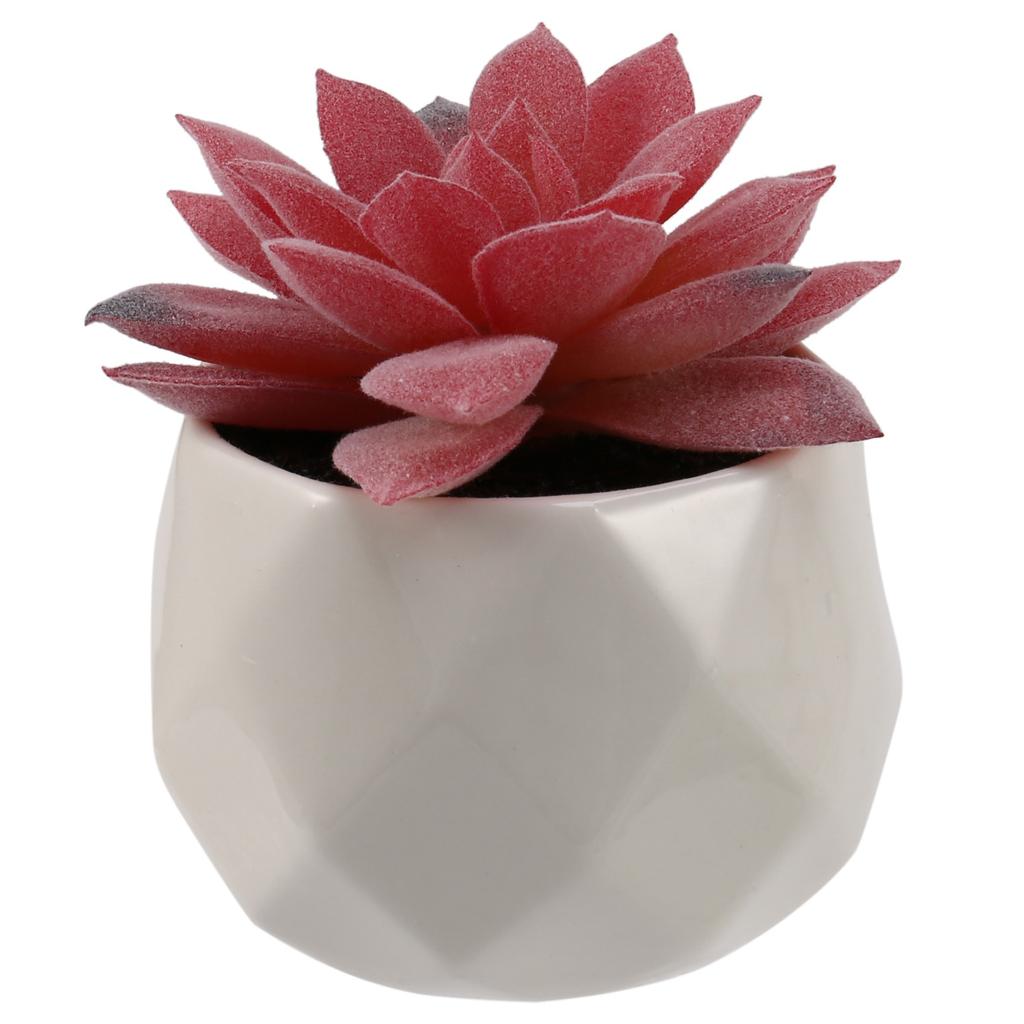 T02C!Mini Succulents Artificial Succulents Plants Artificial Mini Geometric Plants In Pot,Set Of 4 Decorative