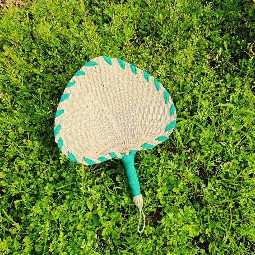 Ethnic style Straw Hand-woven Fan vintage Straw Woven Fans Pure Summer Cooling Fan  Beach