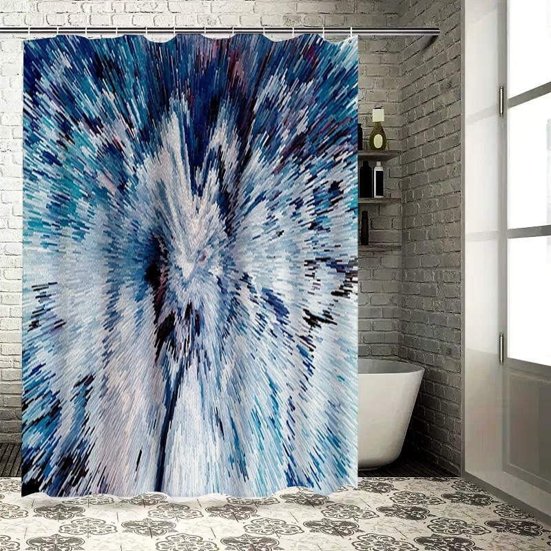 

Современная сине-белая шторка для душа с абстрактным дизайном, водонепроницаемая ткань для ванной комнаты, 180x245 см (Белый Синий) 90x180cm