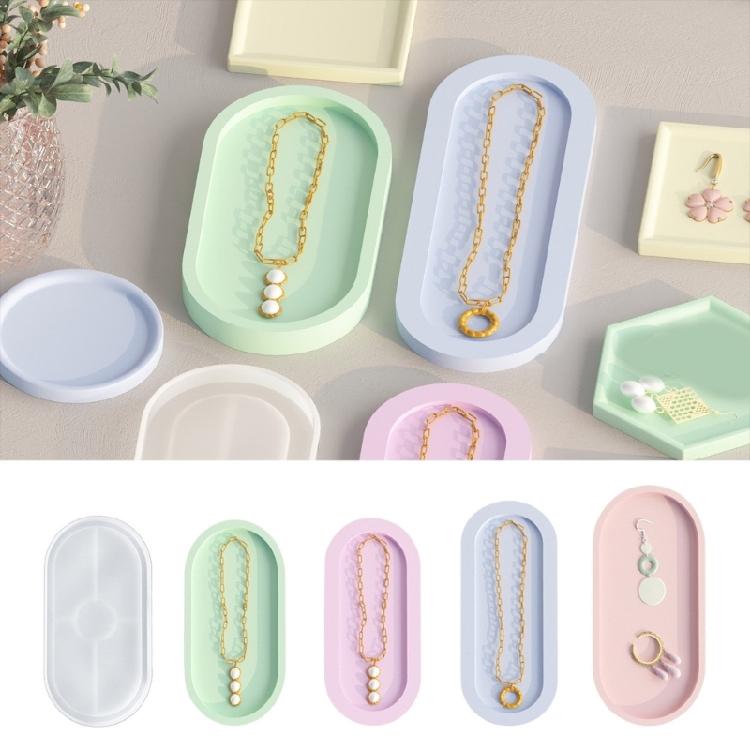 Jewelry Holder Organizers Making Silicone Mold Oval Tray Coaster Dish Plate Molds
