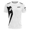 Trendiges UFC Herren Schwarz Weiß T-Shirt Sommer Lässig Rundhals Kurzarm 3D Druck Oberteil für Boxen Fitness Training