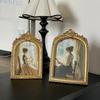 Vintage Gold Decorative Picture Frame, Antique European-Style Desktop Frame with Vintage Artistic Print, for Home Decor