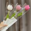 Crochet Tulip Flower Handwoven Flowers DIY Art Crafts Party Decoration for Wedding Birthday Party Background Decoration