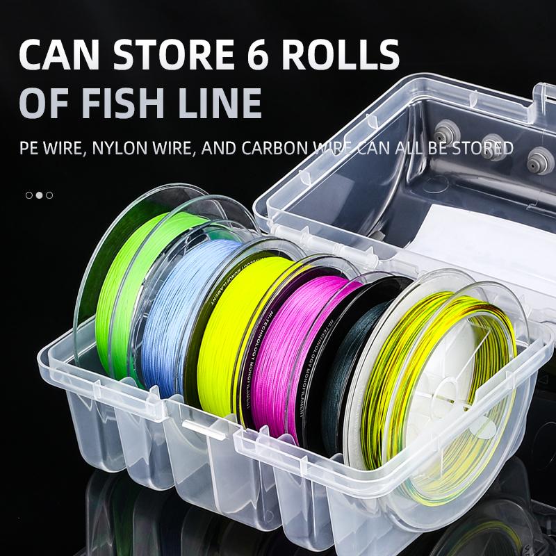 FTK Fishing Tackle box 6 Compartments Fishing Accessories Line Hook Storage Case Double Sided Fishing Tool organizer boxes