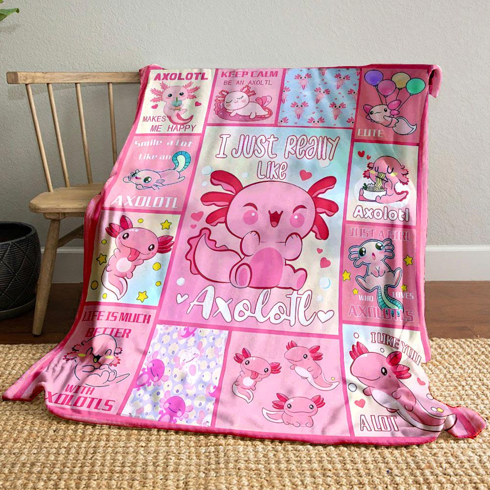 

Cute Axolotl Themed Pink Blanket bedroom Blanket for Livingroom Couch lunch break Soft throw for Friend s festival Gift 80cm x 120cm