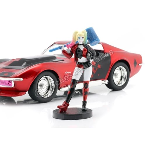 JADA TOYS 1/24 Scale HWR DC Bombshells 1969 Corvette Stingray with Harley Quinn Diecast Model Car