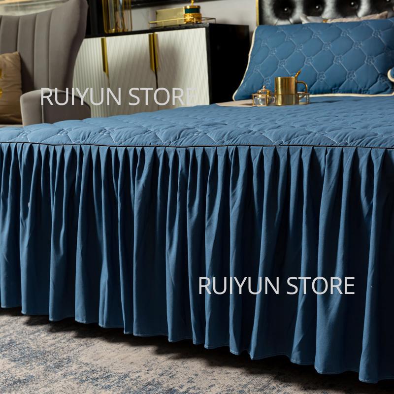 Einfarbig Verdicken Bett Rock Nicht-slip Matratze Abdeckung Protecor Couvre Lit Bettdecke Bettlaken Hause Schlafzimmer Bett Rock Bett Abdeckung