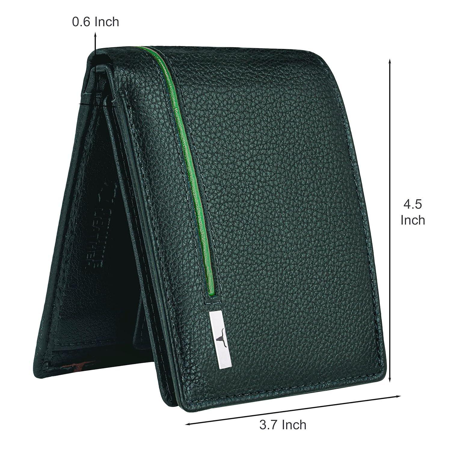 Мужской кожаный кошелек Stag Green Светло-зеленый светло-зеленый/зелёный — фото 6