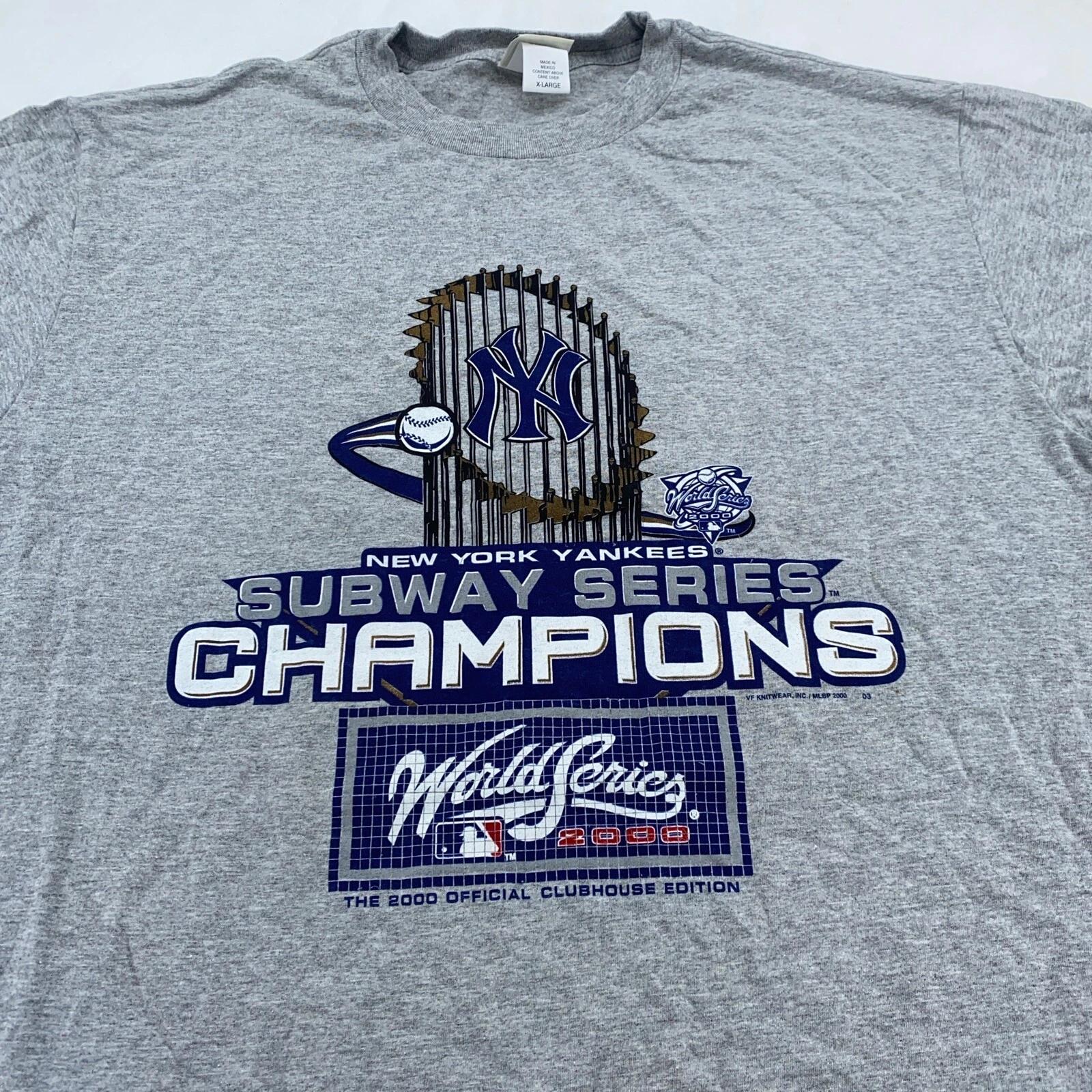 vintage 2000 NEW YORK YANKEES SUBWAY SERIES T-Shirt XL baseball mlb nyc city L