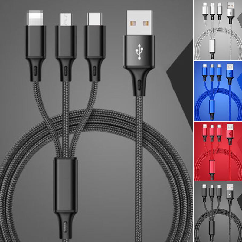 Buy 3 In 1 Multi Type C Cable Micro USB Data Sync Fast Charging for ...